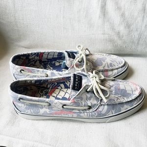 Sperry topsider pastel floral canvas size 9.5